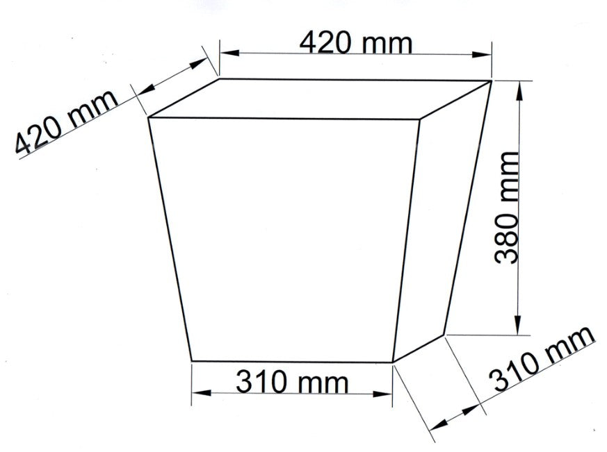 Pflanzkübel | quadratisch konisch | Polyrattan | 42x42x38cm | schwarz