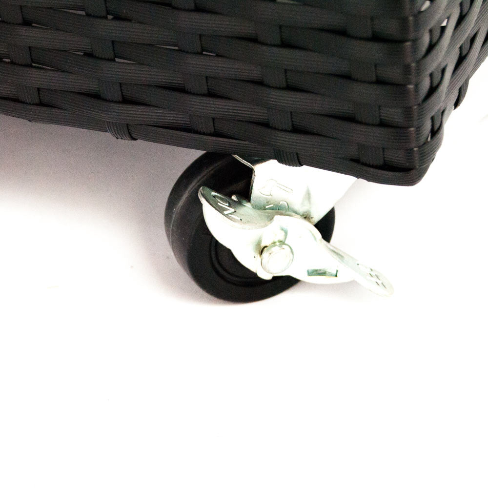 Pflanzkübel | Polyrattan | mit Rankgitter | rechteckig | 106x38x130cm | schwarz