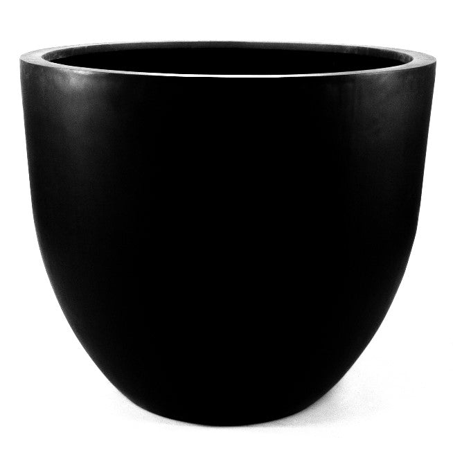Elegant Einrichten | Pflanzkübel | Fiberglas | rundkonisch | D110xH95cm | elegant  schwarz-matt.