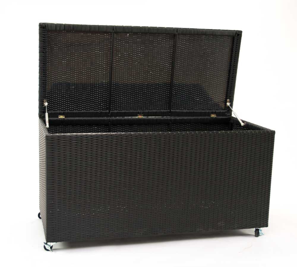 GartenKissenbox aus Polyrattan in schwarz – Bild 2 GartenKissenbox aus Polyrattan in schwarz – Bild 2
